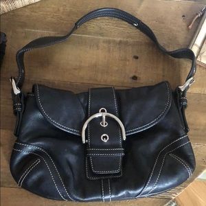 Coach black leather handbag